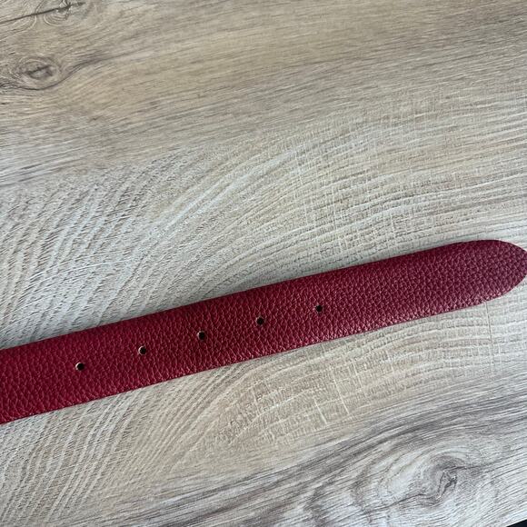 Gap Vegan Leather Pebble Belt Slate Red M - Picture 4 of 10